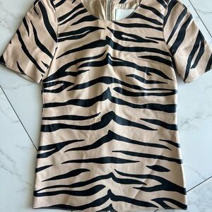 Philiph Lim Zebra Print Short Sleeve Top